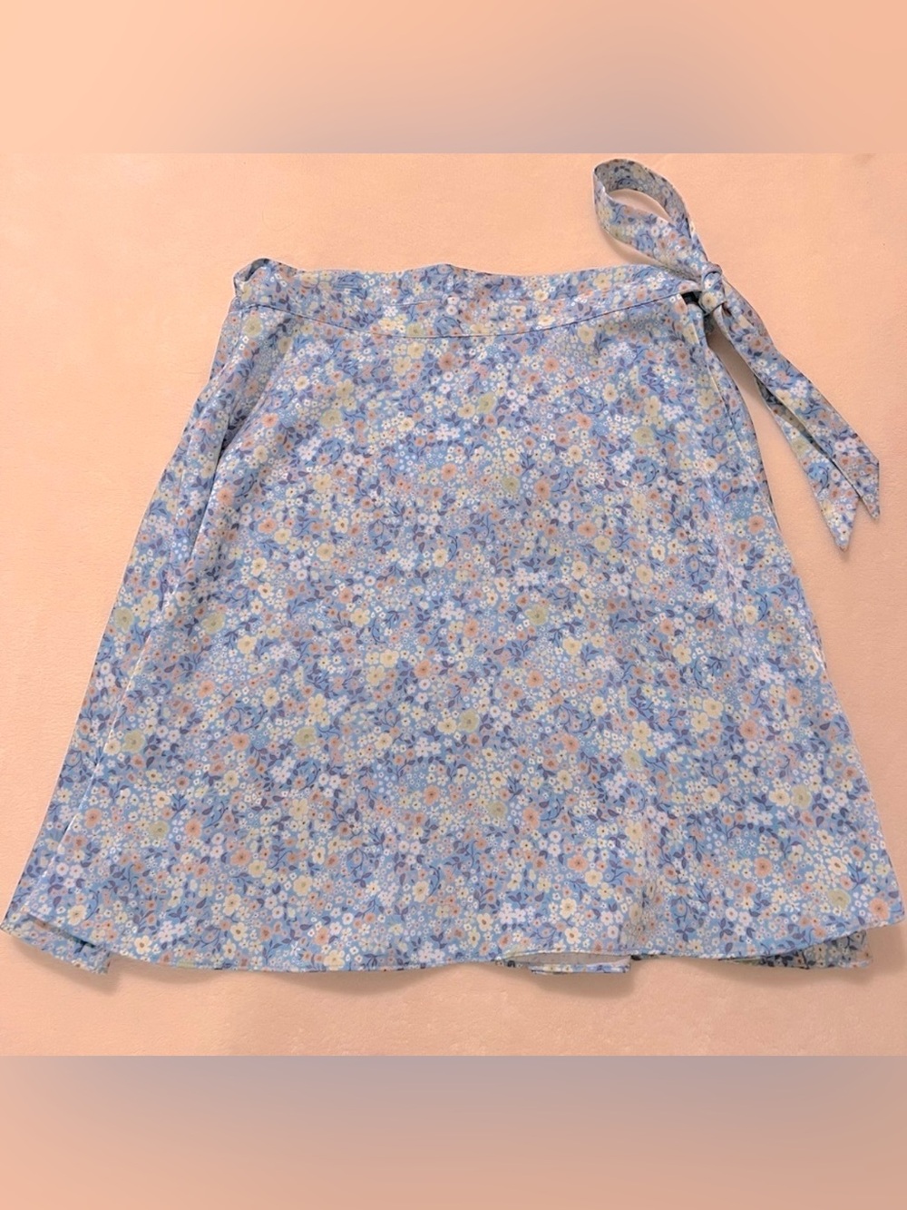 Wilfred Blue Floral Mini Skirt with Tie Waist